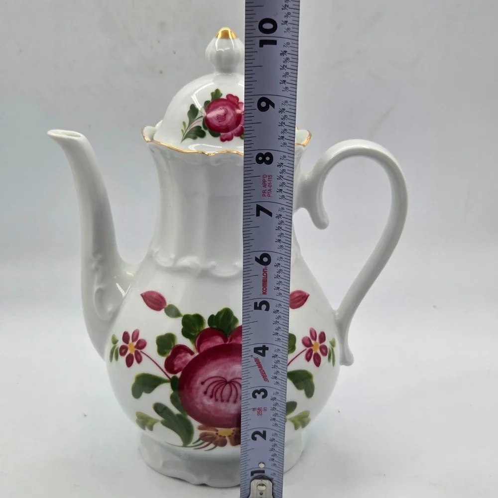 Bareuther Waldsassen Bavaria Germany Floral TeaPot Gold Trim‎ #242